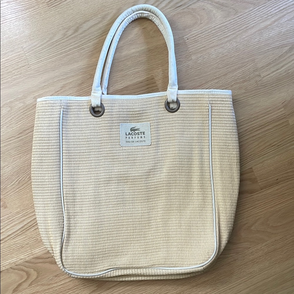 Lacoste Parfums Eau De Lacoste Bag Woven Straw Tote/Beachbag